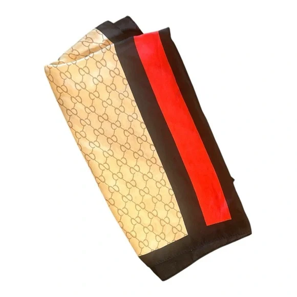 🧑🎨 Beige and Red Scarf perfect condition - Picture 1 of 5